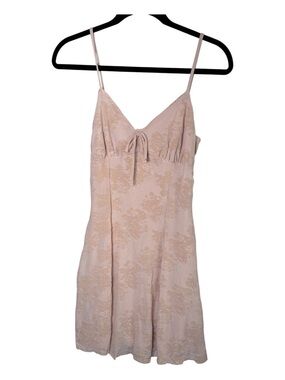 No Comment Tan A Line Dress Spaghetti Strap Sweetheart Neck Sz Medium